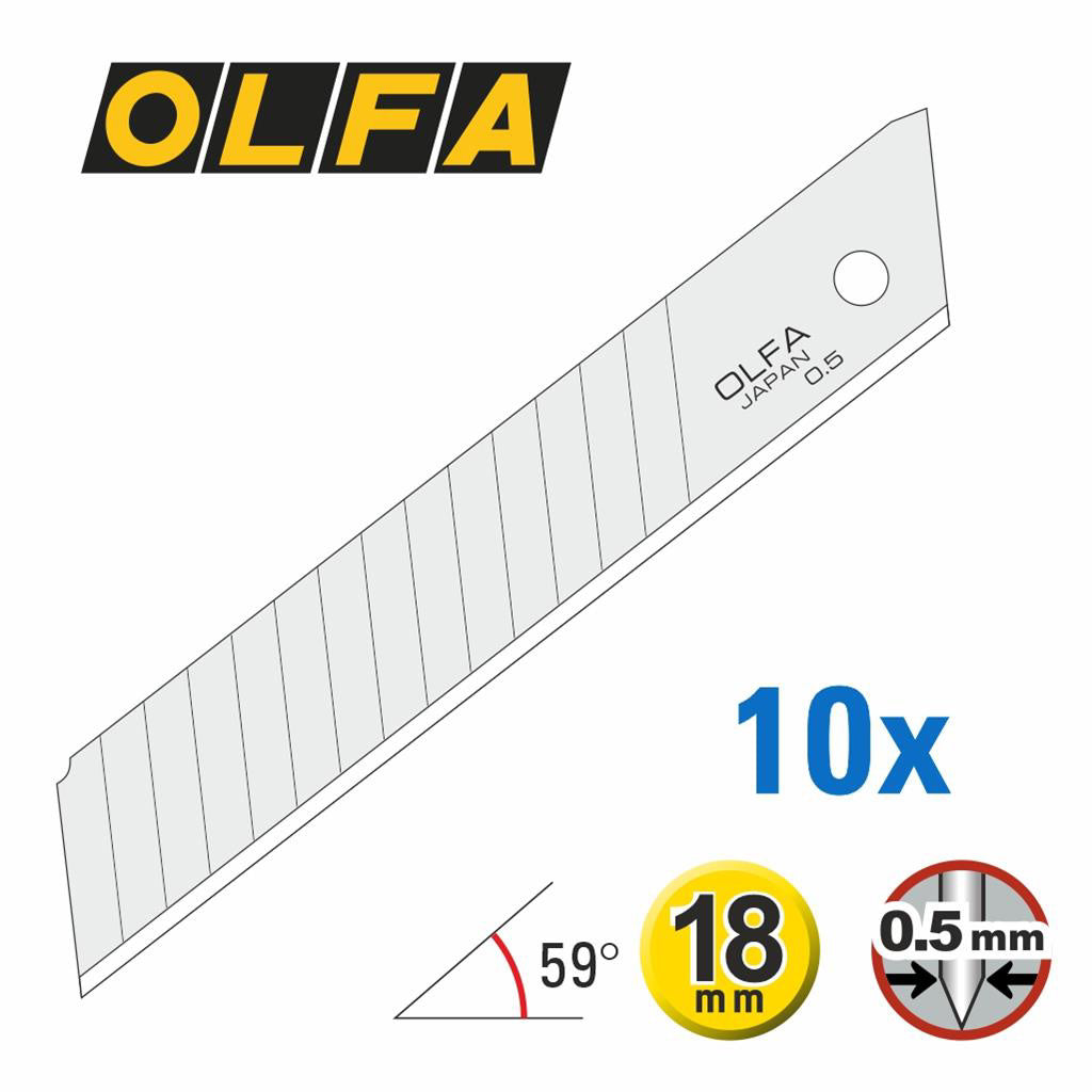 OLFA Lames doubles sécables 18mm 59° - 10 Pcs