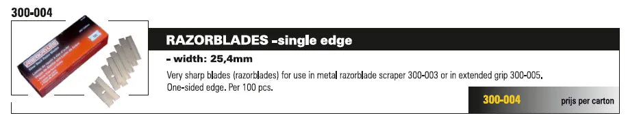 Lames de rasoir 25,4 mm – boîte de 100