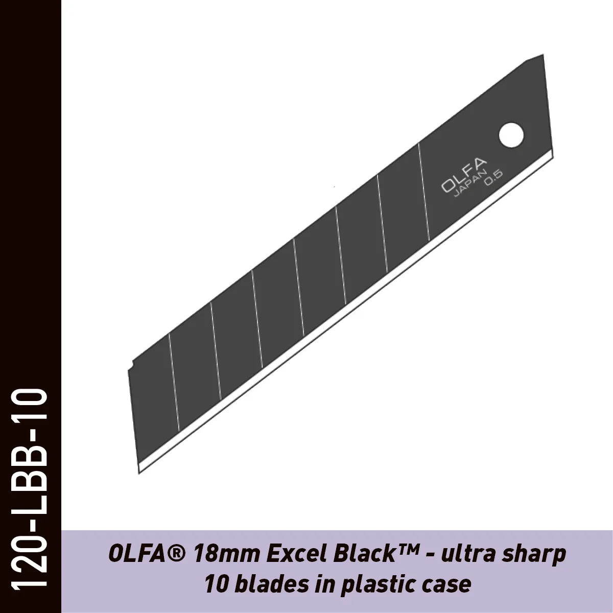 OLFA Extra Black Lames sécables 18mm 59° - 10 Pcs