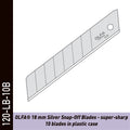 OLFA Silver Lames sécables 18mm 59° - 10 Pcs (blister)