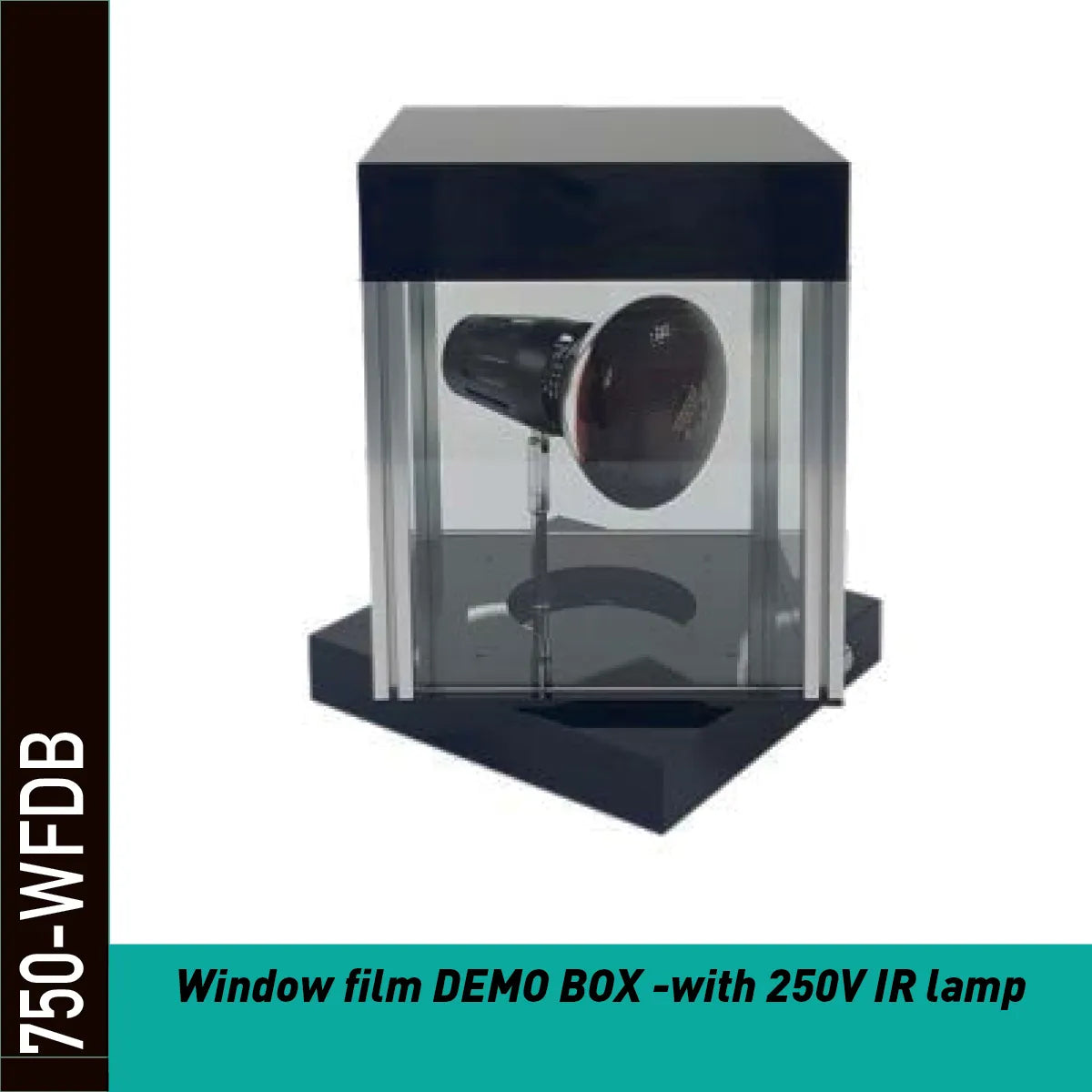 Boîte de démonstration films vitrage – avec lampe IR 250 W