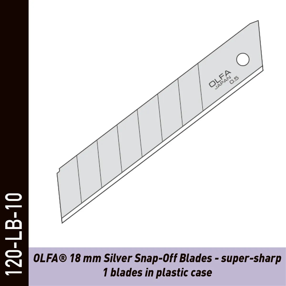 OLFA Silver Lames sécables 18mm 59° - 10 Pcs