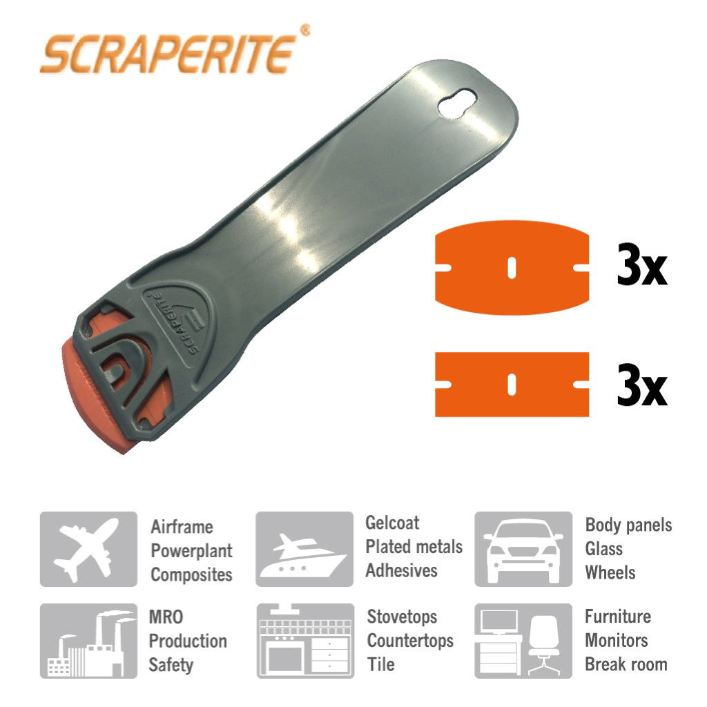 Big Gripper COMBO set with 3x curved + 3x straight scrapers Orange