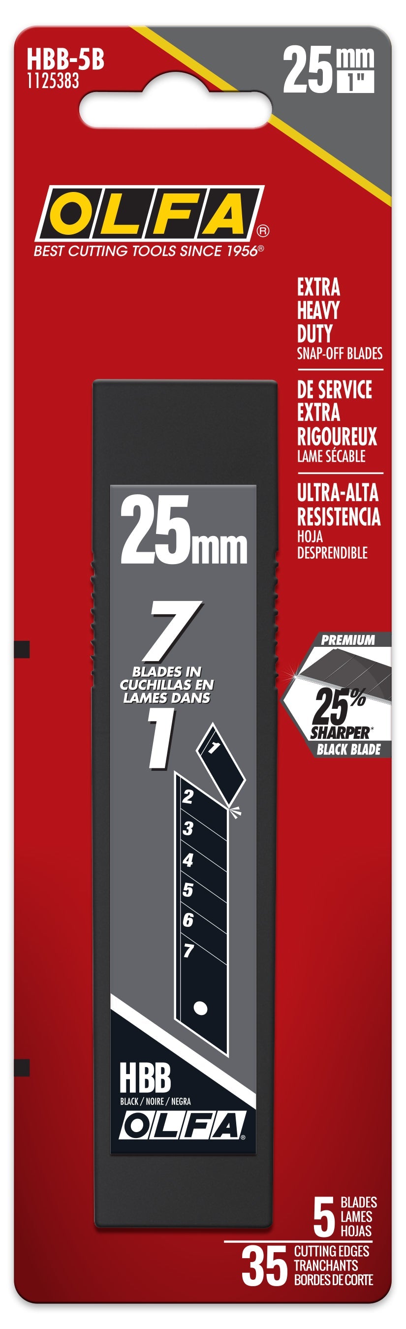 OLFA Excel Black Lames sécables 25mm 59° - 5 Pcs