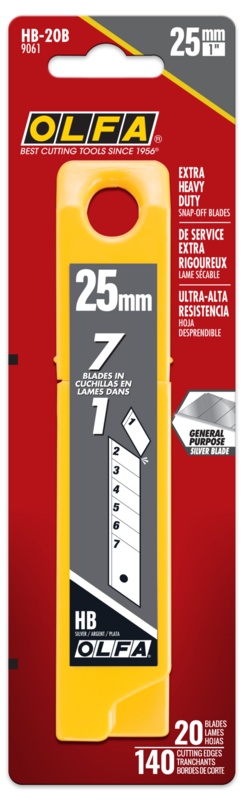 OLFA Silver Lames sécables 25mm 59° - 20 Pcs